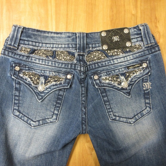 MISS ME Embellished Denim Jean Capris Sz 29 Blue Distressed Flap Pockets JP6085P - Picture 10 of 16